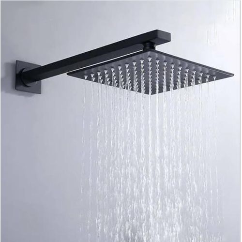 رأس دش مطري مربع أسود مطفي مدمج للحمام