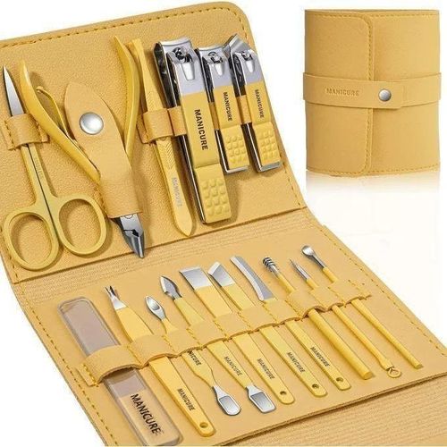 Kit de Soin Complet 16-en-1 : Ensemble de Manucure, Pédicure et Soins du Visage Professionnel