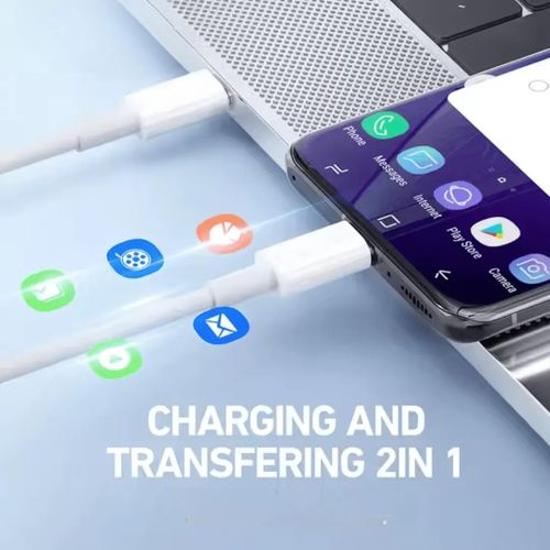 Câble USB-C vers USB-C 65W, charge rapide et transfert de données.