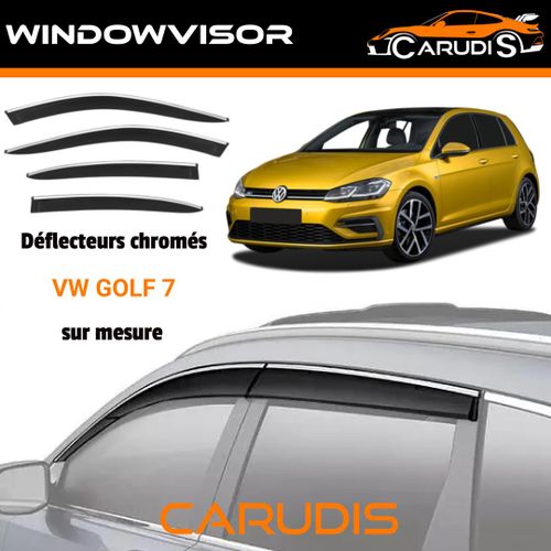 Déflecteurs d'air noirs chromés pour VW Golf 7 sur mesure (4 pièces) - Installation adhésive 3M