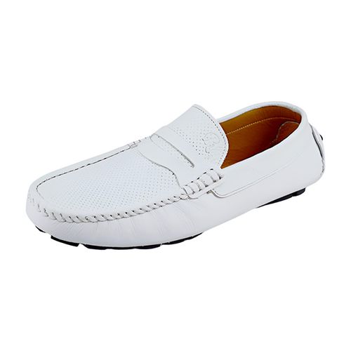 CHAUSSURE POUR HOMME MOCASSIN 003-1 Blanc cuir