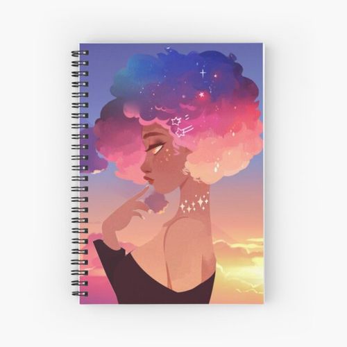 Space Rainbow Afro Spiral Notebook Bloc note