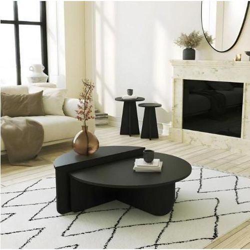 Ensemble Podium Tables basses - 90x35x60cm + 85x40x30cm - Noir