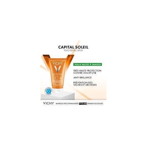 CAPITAL SOLEIL Ecran Emulsion Visage Toucher Sec Spf50+ 50ml
