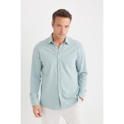 Chemise Homme coupe regular en coton - Turquoise - D7410AX.