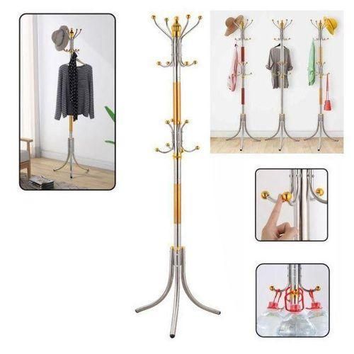 Porte-manteau métallique élégant au design doré – Meuble d’entrée pratique pour manteaux, sacs et chapeaux