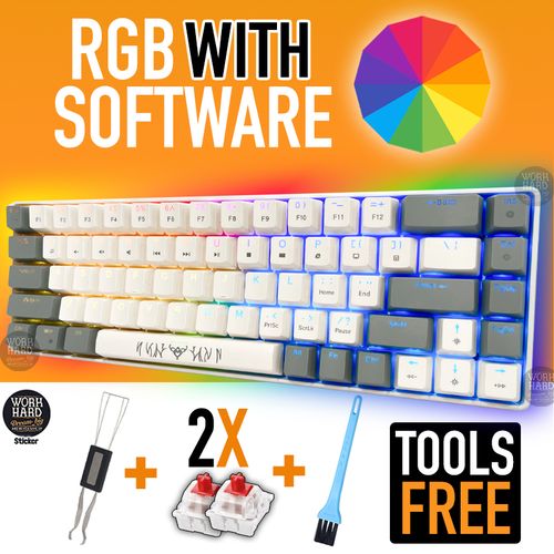 Clavier Gamer Mecanique RGB ,Type C Avec Software RED OUTEMU SWITCHES