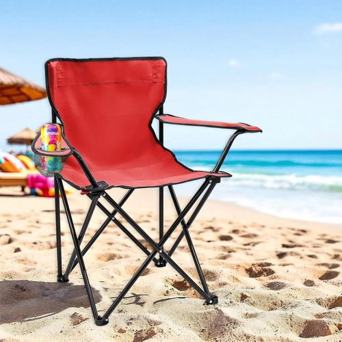 Chaise de Camping Pliable Standard – L'Essentiel de vos Sorties Nature - Rouge