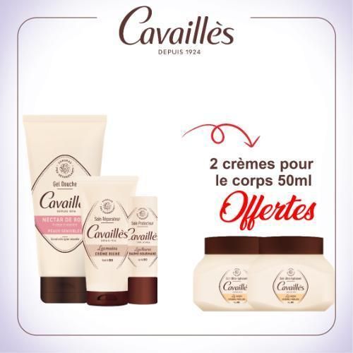 Pack Hydratation : Gel Douche Nectar De Rose + Crème Mains + Baume À Lèvres 2 Crèmes Corps 50Ml Offertes