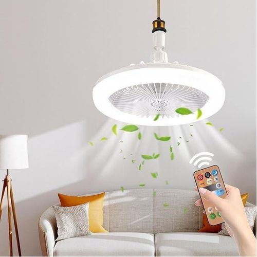Plafonnier LED élégant avec ventilateur intégré et télécommande