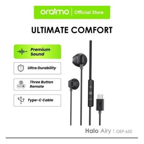 Halo Airy Type-C سماعات أذن سلكية - OEP-650 - سماعات أذن سلكية مريحة للغاية