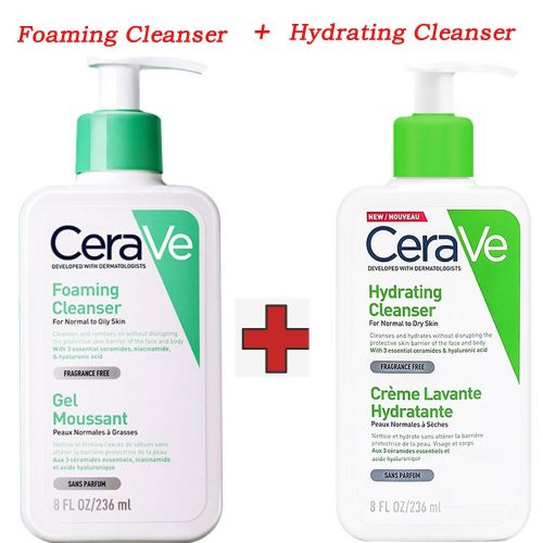 منظف ​​رغوي + مجموعة منظف مرطب للوجه لبشرة ناعمة