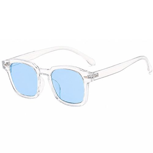 Lunettes de Soleil Tendance, Monture Transparente, Verres Bleu UV400, Style Vintage Élégant pour Femmes et Hommes
