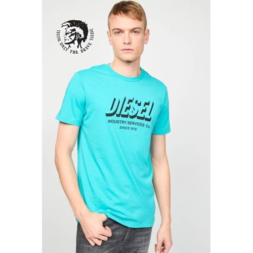 T-shirt Diego Turquoise Col rond