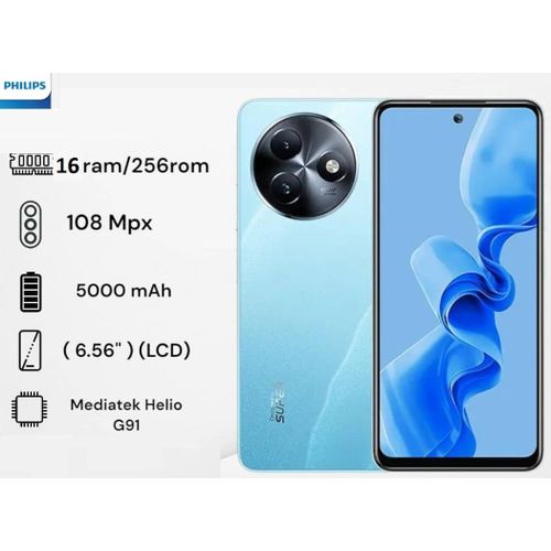 smartphone Omni10 4G- 6.56 - 256 GB Ram 16 Gb (8+8) Mince 108MP NFC 5000Mah-Coastline blue