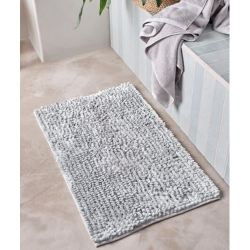 Grand Tapis de Bain XL – 70x120 cm – Gris Clair – 100% Pur Coton – Épais & Ultra Absorbant