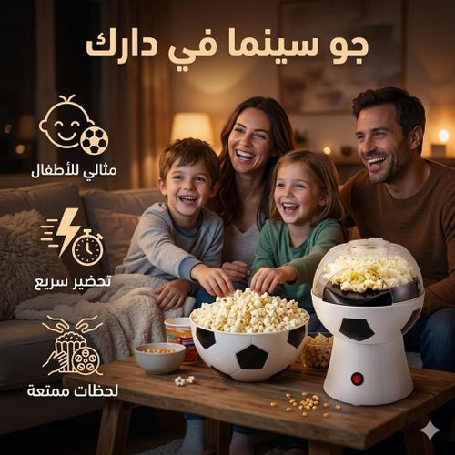 Machine à Popcorn Électrique Mini Sans Huile, Design Ballon Football, Appareil Popcorn Enfant Maison, Goûter Rapide Air Chaud