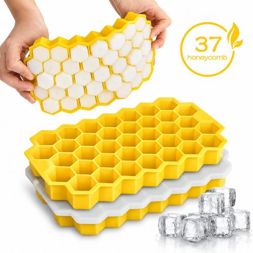 Moule à glace réutilisable avec couvercle, Ice Cream, boîte à glace 37 cellules, facile à démouler