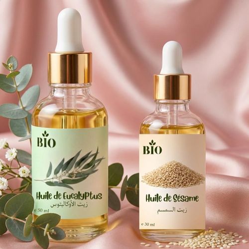Sélection Huile eucalyptus 50 ml et Huile sesame 30 ml qualité premium