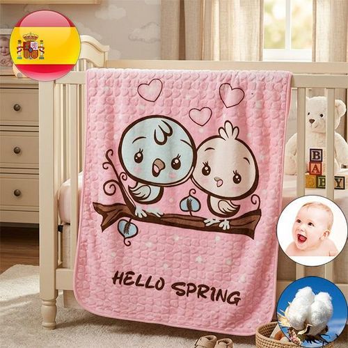 بطانية أطفال ناعمة - نمط وردي