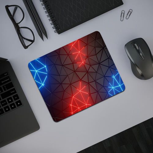 Tapis de souris de gaming néon rouge et bleu compatible avec PC, ordinateur portable, ordinateur de bureau - Base en caoutchouc antidérapante et bureau épais antidérapant adapté pour le bureau, l'ordinateur, l'esport, cadeau pour les joueurs, les étudia