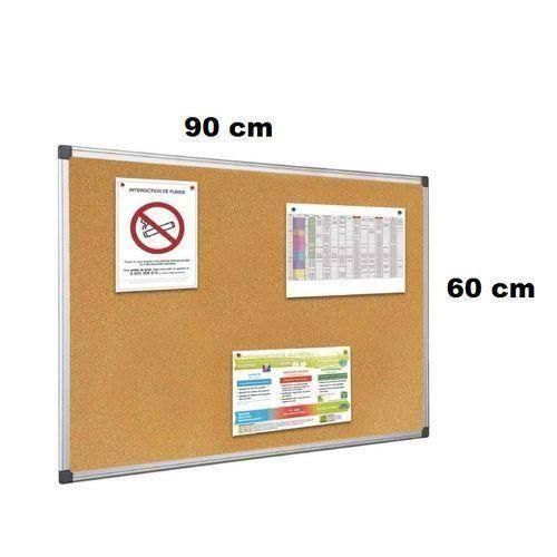 Tableau en Liège d'affichage,90x60cm,Cadre Aluminium,Surface Naturelle