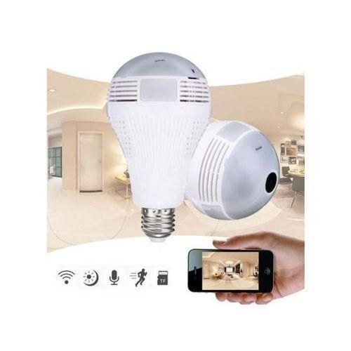 Ampoule Caméra Surveillance Wifi Sans Fil 360 ° Caméra IP Caméra de Sécurité,