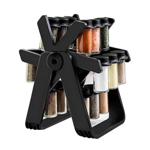 Carrousel à Épices Rotatif avec 12 Pots – Design Original "Roue de Moulin