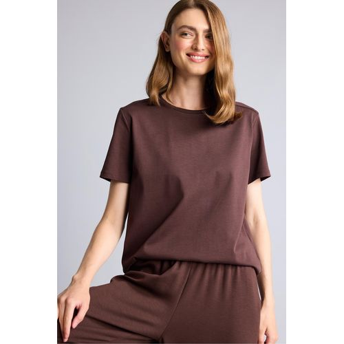 T-shirt à manches courtes Coupe régulière Femme Marron