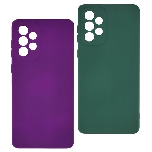 Pack 2 Pochettes silicone pour Samsung A73 Vert foncé - Violet foncé
