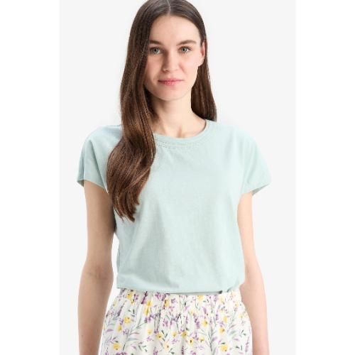 T-shirt Femme en coton - Turquoise - E1159AX.