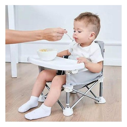 Chaise Haute Bébé Pliante Modulable Siège Repas Compact Portable avec Tablette & Rangement Sécurité Assurée pour Maison & Voyages