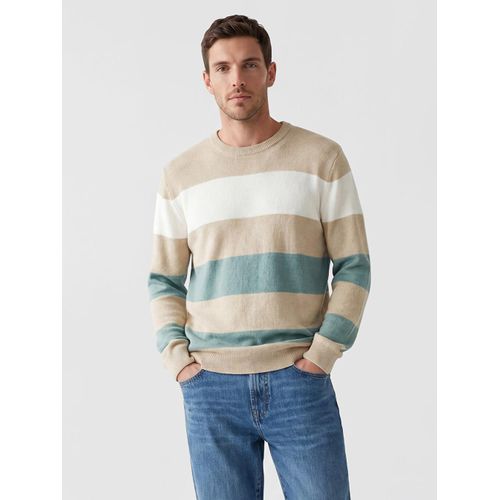 Pull-over en maille rayé Regular Fit pour homme