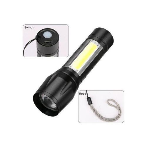 Flashlight Mini XPE + COB LED lampe de poche torche d'éclairage extérieur zoomable