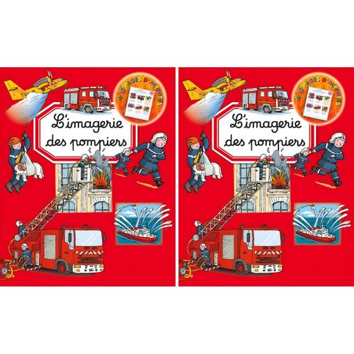 Lot de 2 Livres d'Imagerie Éducatifs - Monde des Pompiers Illustré - Découverte et Apprentissage pour Enfants - Multicolore
