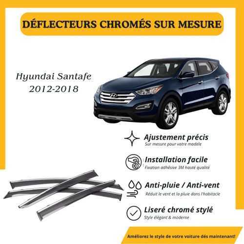 Déflecteur d’air noir et chromé Hyundai Santafe 2012-2018