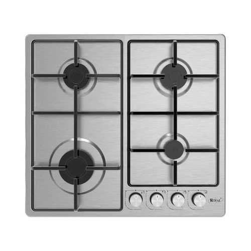 Table de cuisson plaque à gaz encastrable 60cm inox 4 Feux grilles en émaillé allumage intégré