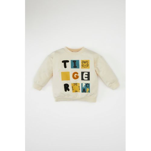 Sweat tricoté col rond – Écru.