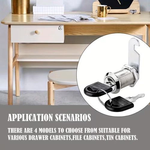 Serrure à came de sécurité 16/20/25/30 mm, Adaptée pour les portes de bureau, les armoires à tiroirs, les boîtes aux lettres, les casiers à tiroirs