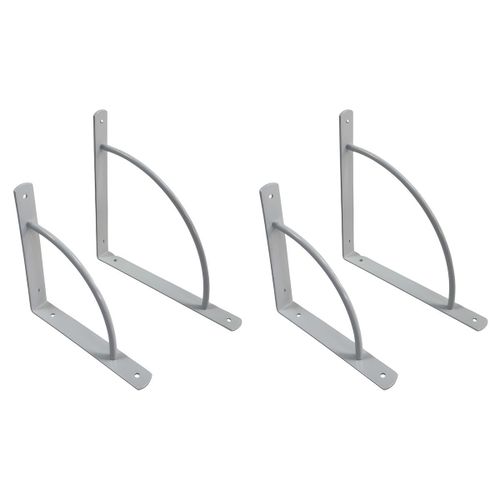 querres de fixation - Mtal - Support mural pour tagres - Gris 230x230 mm - Lot de 2