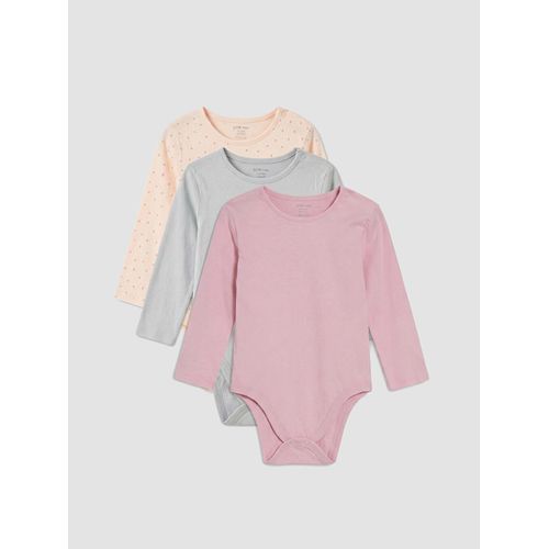 Body à manches longues 3 pièces à col rond pour bébé fille