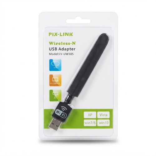 Clé WiFi USB Wireless-N PIX-LINK LV-UW10S Adaptateur Réseau Haute Vitesse pour PC/Notebook/STB