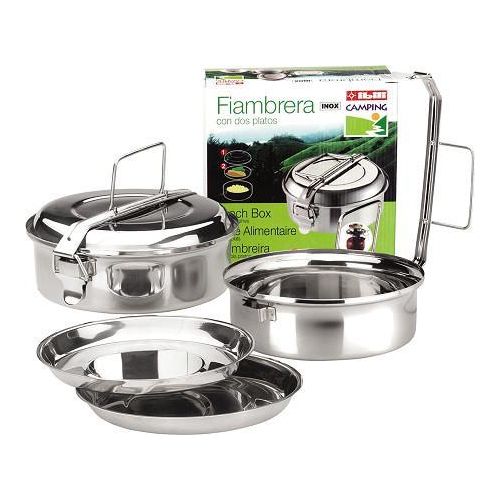 boite alimentaire avec 2 assiette inox 1.3 lt