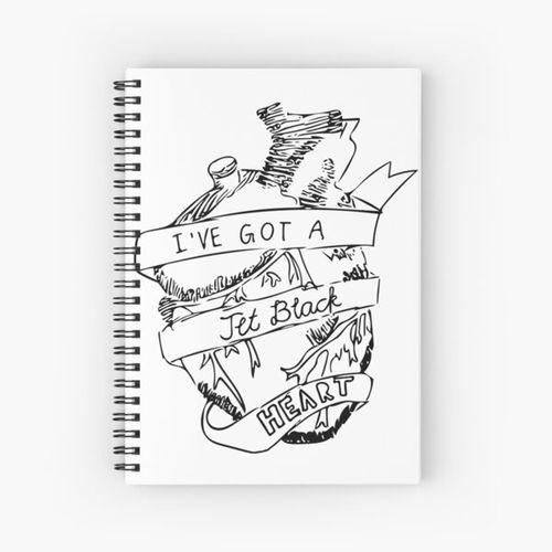 5 Seconds of Summer (5SOS) - Jet Black Heart Spiral Notebook Bloc note