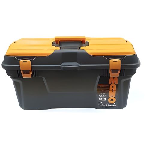 Boîte à outils vide - PVC Professionnel Robuste - Rangement et Organisation - Noir et Orange MGP-22