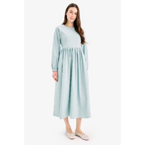 Robe Femme en coton - Vert - E4565AX.