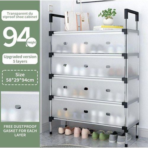 Meuble de rangement chaussures transparent 5 niveaux