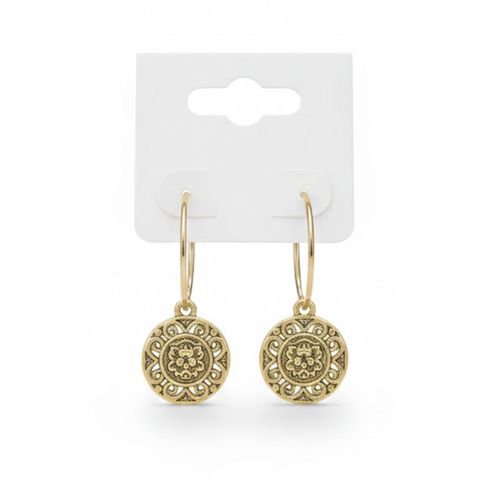 Boucles d'oreilles romantique chic femme cadeau cristal earrings doré