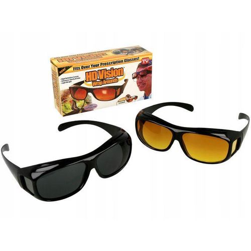 Ensemble de 2 Lunettes de soleil //Lunettes de vision nocturne //HD Vision Wraparounds -Surlunettes