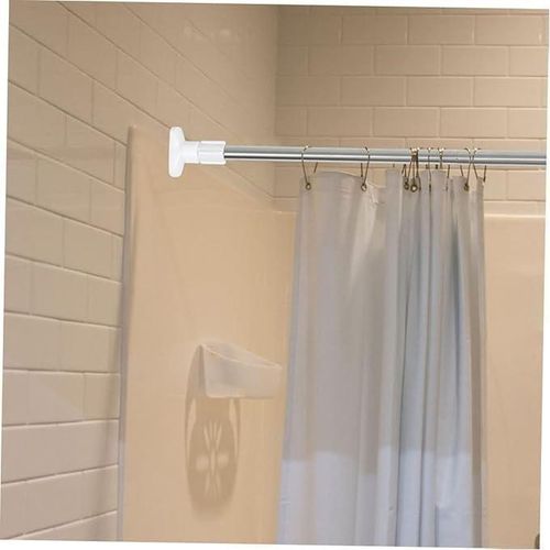 Tringle télescopique extensible, Rideau de douche, crochet et barre,reglable 75 cm to 1,20 mètre